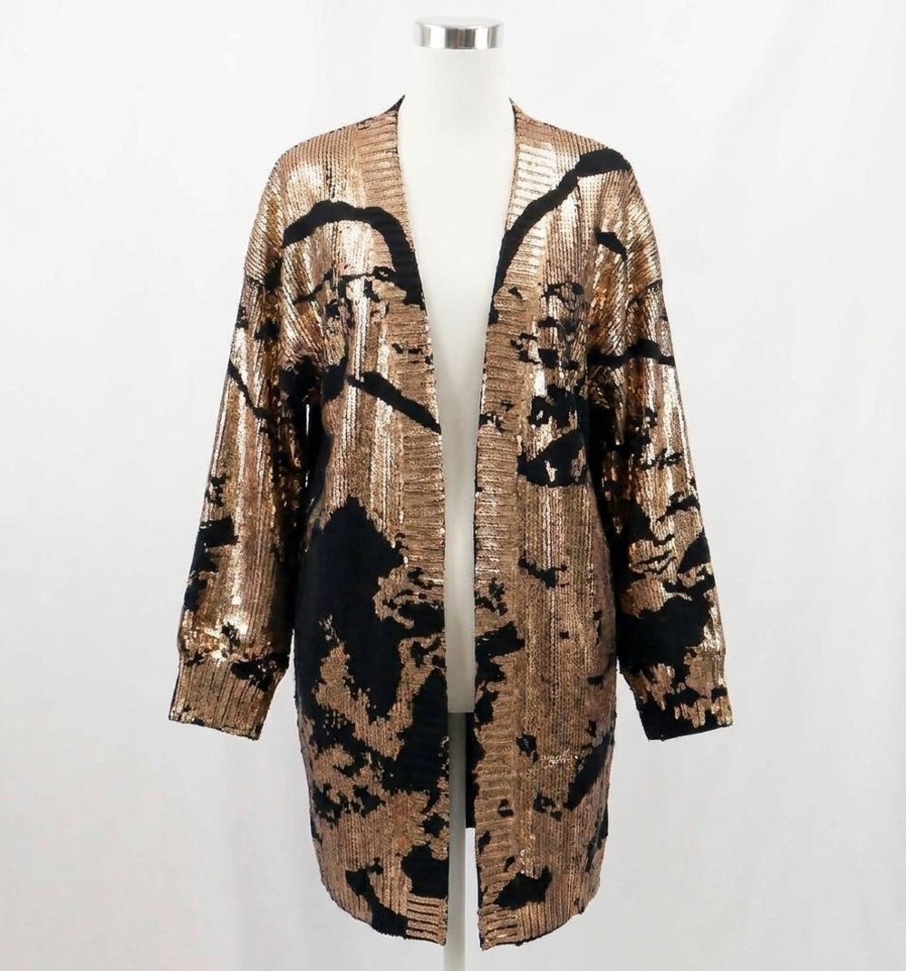 NEW JODIFL metallic paint drip print cardigan in black